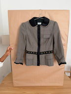 ALBERTA FERRETTI 2004 Pinstripe Peplum Jacket