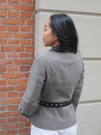 ALBERTA FERRETTI 2004 Pinstripe Peplum Jacket